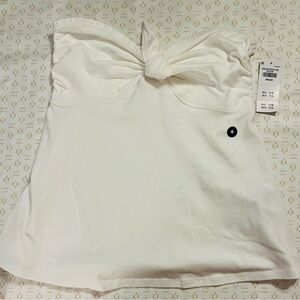 Hollister White Strapless Babydoll Top